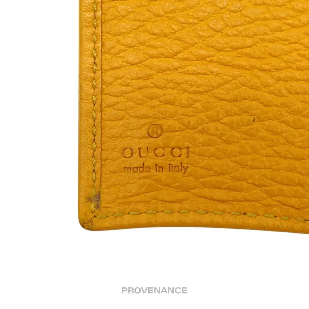 🔴 Gucci MII Pocket Organizer Wallet - Yellow Tumbled Leather - Picture 7 of 7